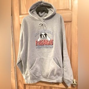 Mens 2X heavy duty hoodie with pocket pouch pocket